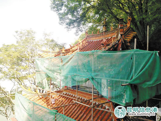 西山风景区修缮龙门摩崖石刻