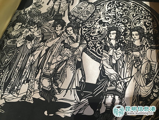 甘肃兰州的剪纸画。