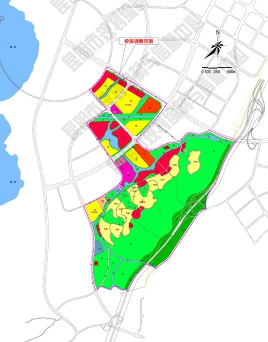 度假区大渔分区关坡山片区控规（调整前） 昆明市规划局供图