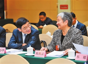 参加全国两会的云南代表们围绕政府工作报告热烈讨论，深入交流。本报记者 雷桐苏 摄