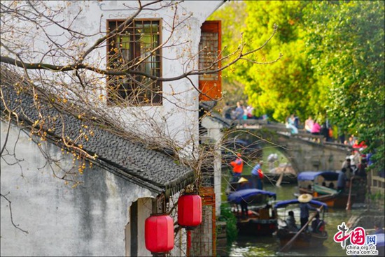 烟花三月晴空下的周庄 迷醉在江南春色里
