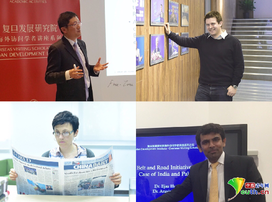 左上:德国杜伊斯堡-埃森大学教授李远,右上:匈牙利学者胡庆建,左下:英国青年学者凯瑟琳·欧文,右下:巴基斯坦青年学者埃贾兹·胡赛因。 左上:德国杜伊斯堡-埃森大学教授李远,右上:匈牙利学者胡庆建,左下:英国青年学者凯瑟琳·欧文,右下:巴基斯坦青年学者埃贾兹·胡赛因。