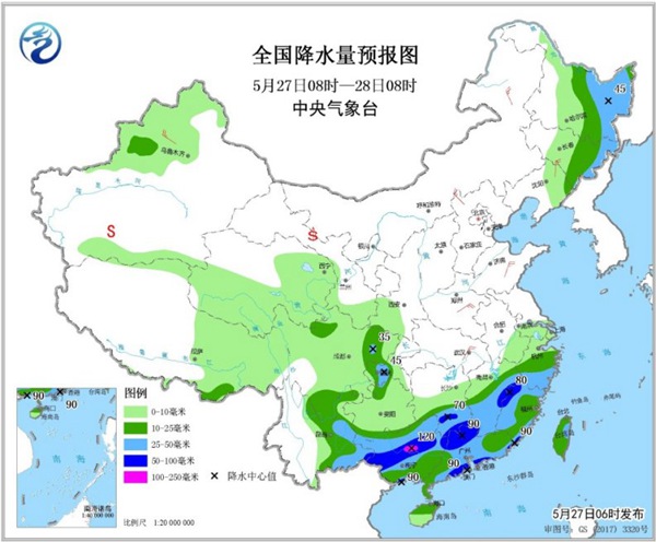 华南等地强降雨持续 北方高温消退