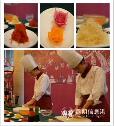 李锦记希望厨师现场展示银针丝刀工技法及食品雕刻
