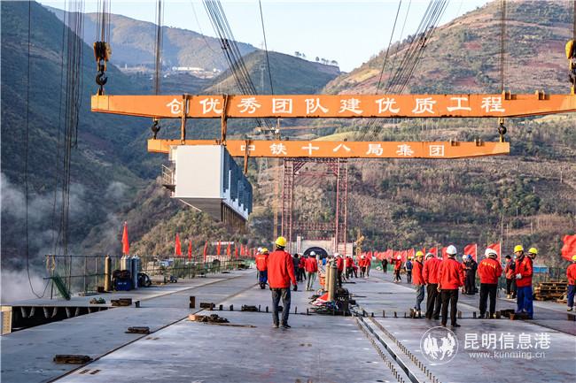 世界最大跨度铁路拱桥——大瑞铁路怒江特大桥主体建成，图为供图。通讯员王忠霞 王一翔  姚巍2