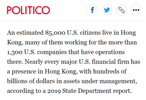 双语bilingual丨制裁中国香港?美国小心无法承受其重!