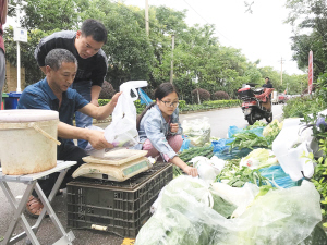 社区居民在家门口就能买到新鲜便宜的蔬菜