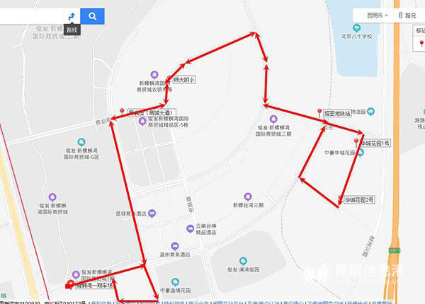 螺蛳湾一期公交枢纽站至华城花园小区接驳线线路图 (1)