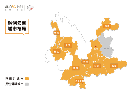 融创云南城市布局（截止至2021年3月）