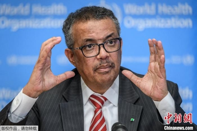 资料图为世界卫生组织总干事谭德塞。 点击进入下一页
