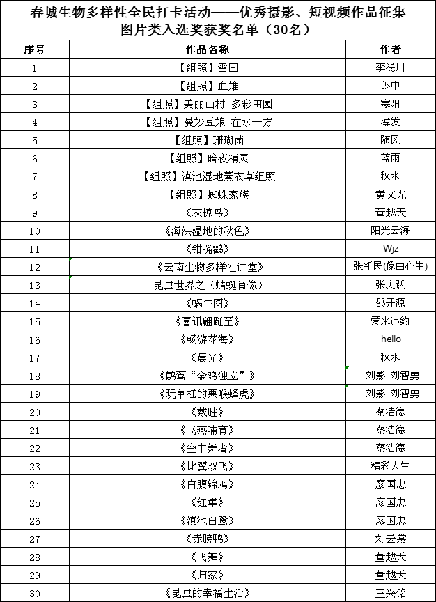 图片类入选奖获奖名单