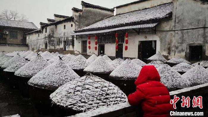 游埠古镇酱油坊雪景。　吴秉益 摄