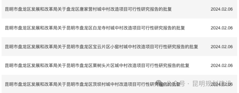 速看!盘龙区这些城中村要改造了