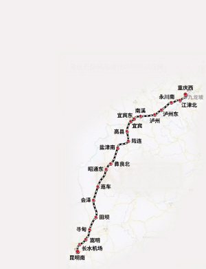 渝昆高铁线路图 渝昆高铁线路图