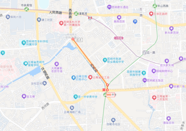 近期昆明市中心这些道路夜间半封闭施工.png