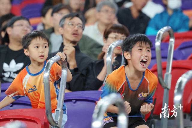 11月12日,第十五届全国运动会7人制橄榄球比赛在香港启德体育园启德主场馆拉开战幕,香港市民紧张观赛。苏韵桦 摄