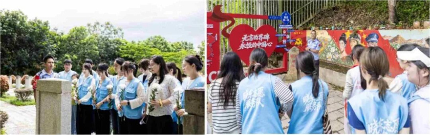 图7西双版纳小分队缅怀先烈、界碑描红