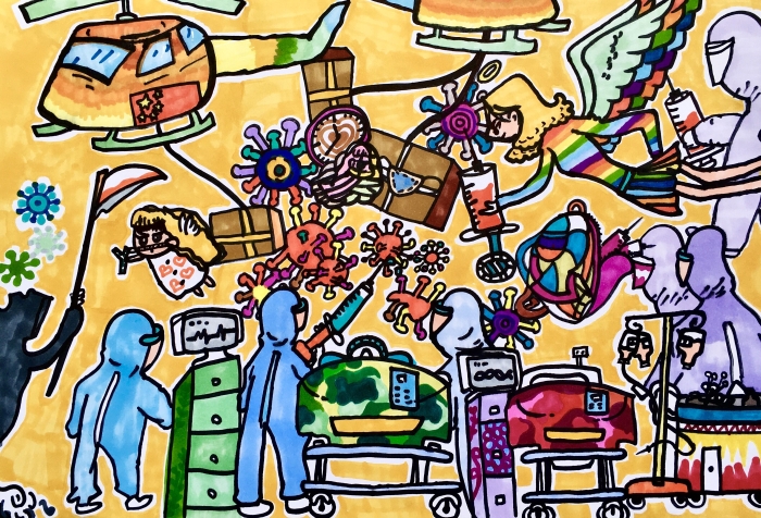 优秀  富民《众志成城抗疫》潘紫歌   指导教师：潘建涛