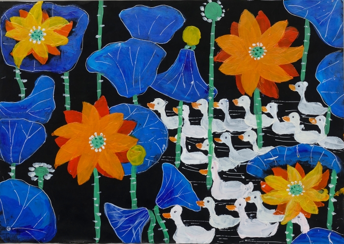 2.《荷叶下的精灵》 张麒尧