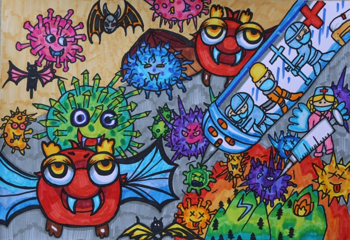 二  富民《抗疫病毒》林舒娴 指导教师：潘建涛