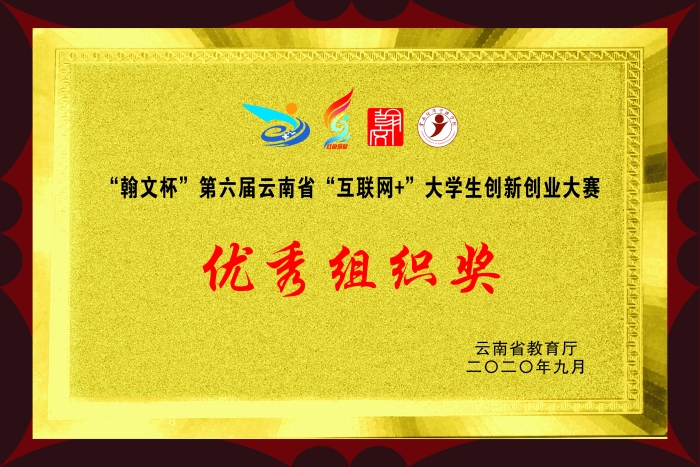 互联网+双创大赛优秀组织奖